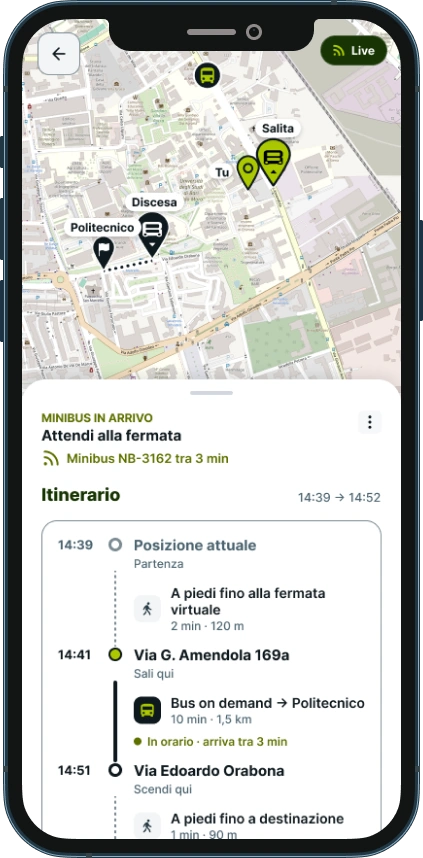 Bolty MaaS - Segui il bus
